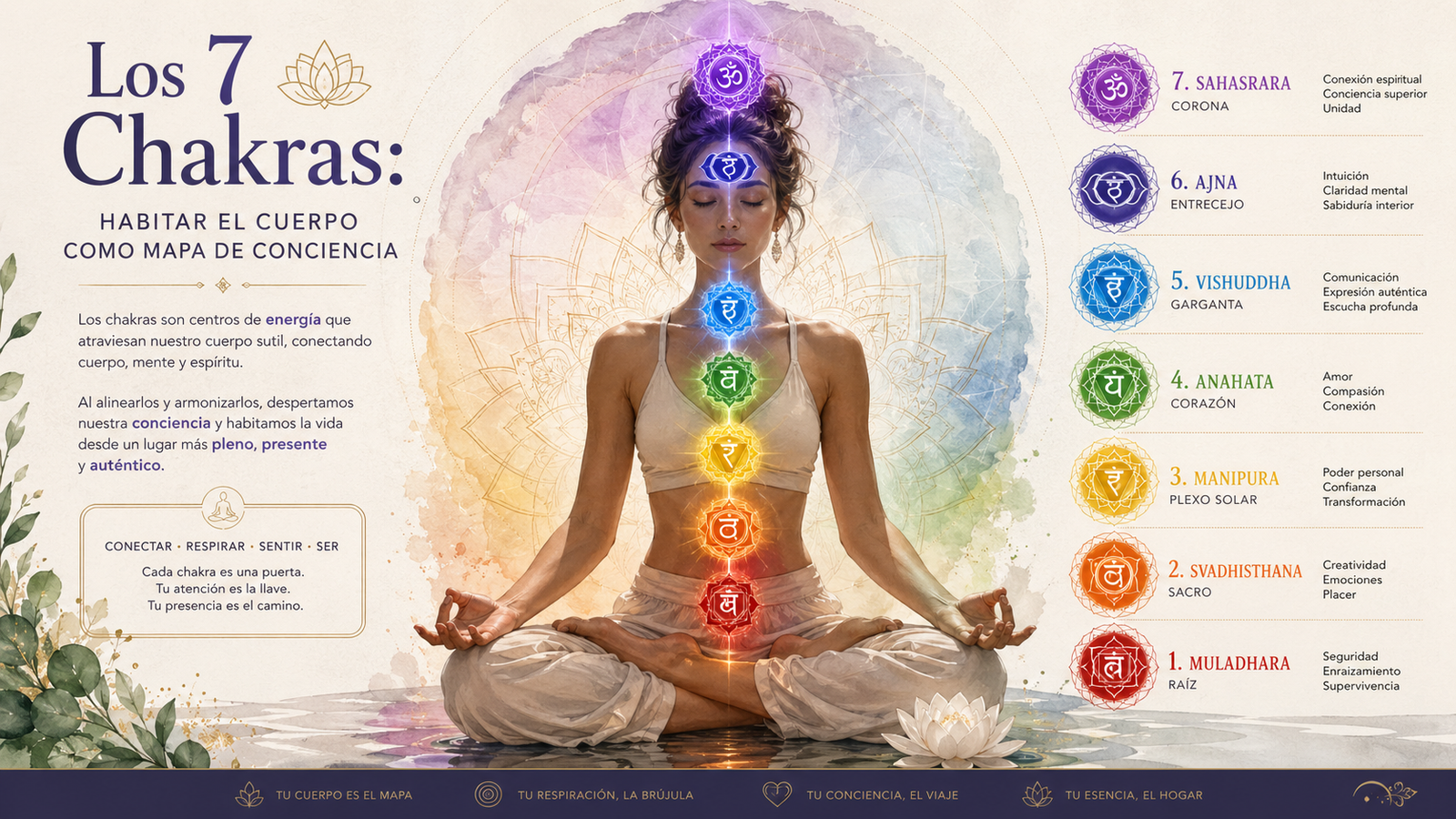 Tus 7 centros de poder: habitar el cuerpo como mapa de conciencia